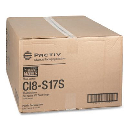 Pactiv Evergreen OPS Dome-Style Lid, 17S Shallow Dome, 8.3 x 4.8 x 1.5, Clear, Plastic, 252/Carton (0CI8S17S0000)