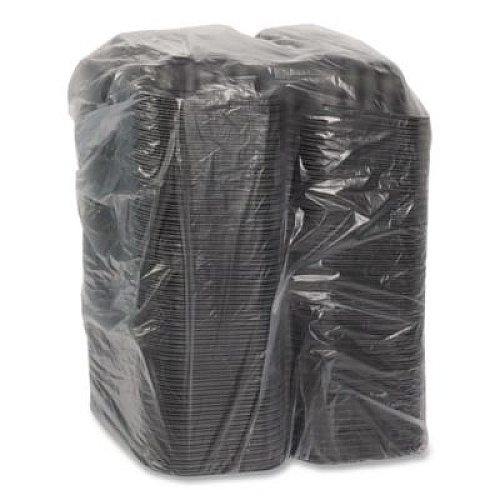 Pactiv Evergreen EarthChoice SmartLock Microwavable MFPP Hinged Lid Container, 9 x 6 x 3, Black, Plastic, 270/Carton (YCNB80961000)