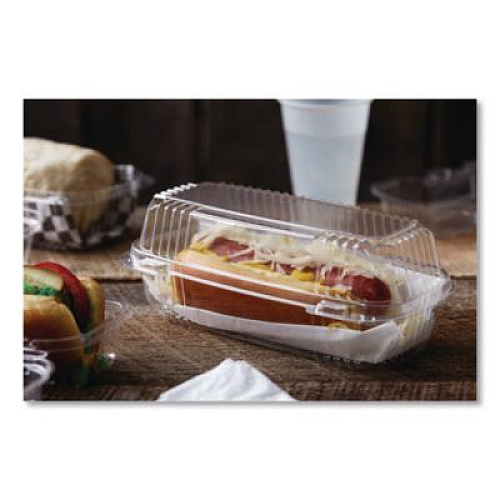 Pactiv Evergreen ClearView SmartLock Hinged Lid Container, 23 oz, 8.5 x 4 x 2.5, Clear, Plastic, 250/Carton (YCI81048)
