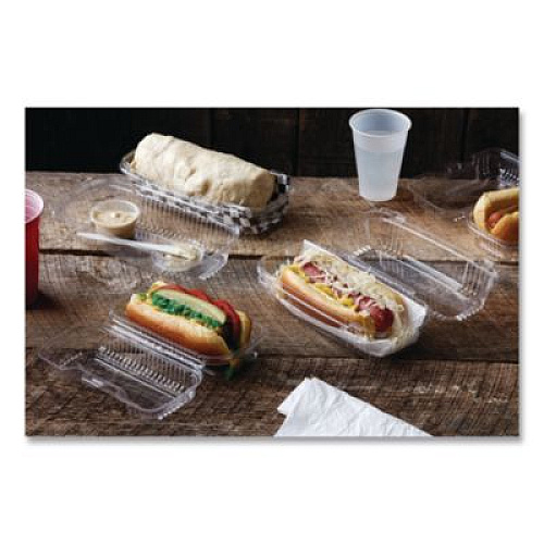 Pactiv Evergreen ClearView SmartLock Hinged Lid Container, 23 oz, 8.5 x 4 x 2.5, Clear, Plastic, 250/Carton (YCI81048)