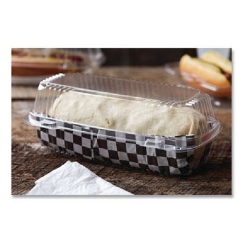 Pactiv Evergreen ClearView SmartLock Hinged Lid Container, Hoagie Container, 27 oz, 9.3 x 4.5 x 3, Clear, Plastic, 250/Carton (YCI81049)