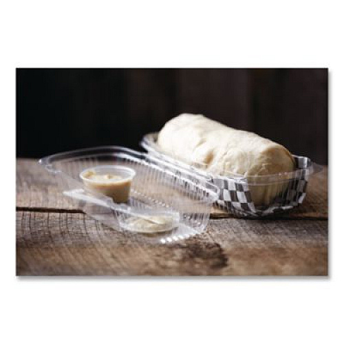 Pactiv Evergreen ClearView SmartLock Hinged Lid Container, Hoagie Container, 27 oz, 9.3 x 4.5 x 3, Clear, Plastic, 250/Carton (YCI81049)