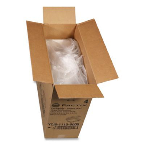 Pactiv Evergreen ClearView SmartLock Hinged Lid Container, 9.22 x 8.88 x 2.91, Clear, Plastic, 200/Carton (YCI81110)