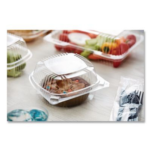 Pactiv Evergreen ClearView SmartLock Hinged Lid Container, 20 oz, 5.8 x 6 x 3, Clear, Plastic, 500/Carton (YCI81160)