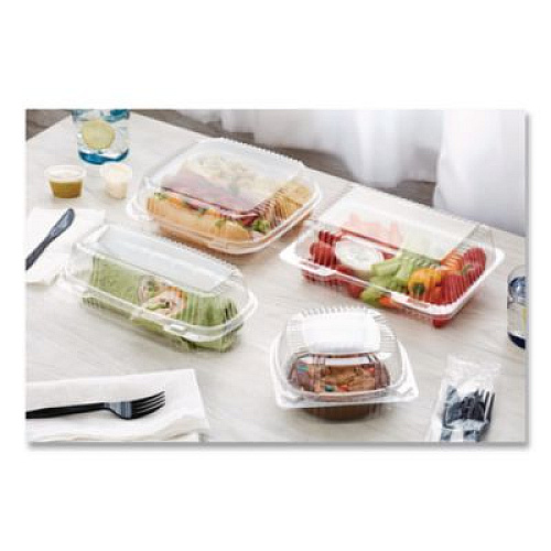 Pactiv Evergreen ClearView SmartLock Hinged Lid Container, 20 oz, 5.8 x 6 x 3, Clear, Plastic, 500/Carton (YCI81160)