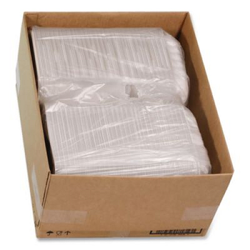 Pactiv Evergreen EarthChoice SmartLock Microwavable MFPP Hinged Lid Container, 9 x 9 x 3.1, White, Plastic, 120/Carton (YCN80901)