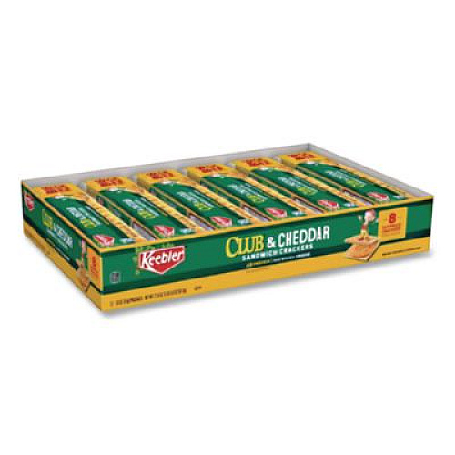 Keebler Sandwich Cracker, Club and Cheddar, 8 Cracker Snack Pack, 12/Box (21163)