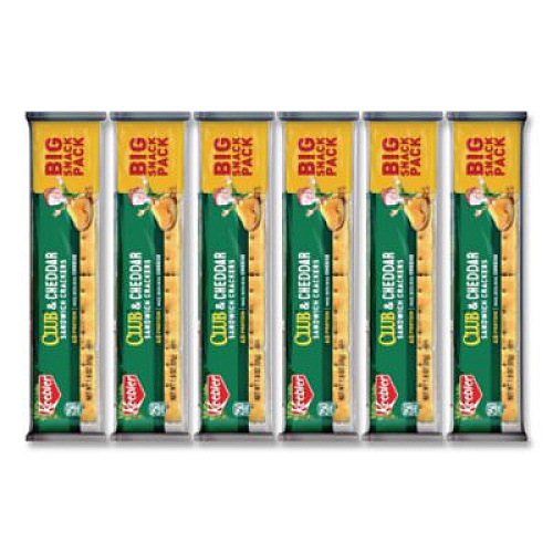 Keebler Sandwich Cracker, Club and Cheddar, 8 Cracker Snack Pack, 12/Box (21163)