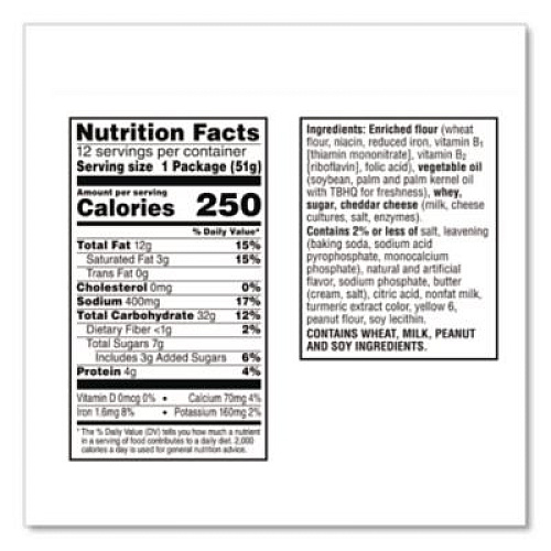 Keebler Sandwich Cracker, Club and Cheddar, 8 Cracker Snack Pack, 12/Box (21163)