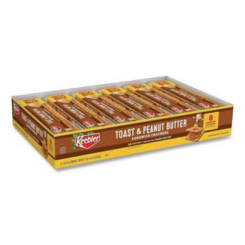 Keebler Sandwich Crackers, Toast and Peanut Butter, 8 Cracker Snack Pack, 12/Box (21167)