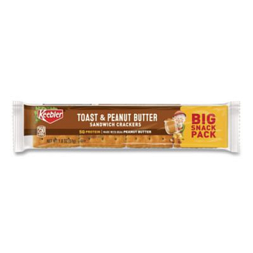 Keebler Sandwich Crackers, Toast and Peanut Butter, 8 Cracker Snack Pack, 12/Box (21167)
