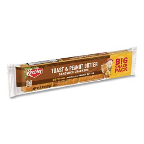 Keebler Sandwich Crackers, Toast and Peanut Butter, 8 Cracker Snack Pack, 12/Box (21167)