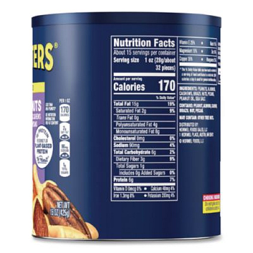 Planters Mixed Nuts, 15 oz Can (01670)