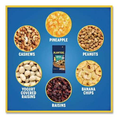 Planters Trail Mix, Tropical Fruit and Nut, 2 oz Bag, 72/Carton (00026)