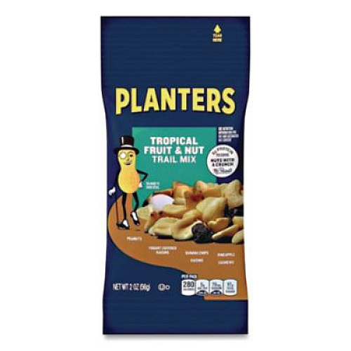 Planters Trail Mix, Tropical Fruit and Nut, 2 oz Bag, 72/Carton (00026)