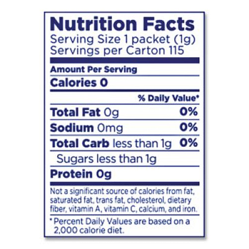 Equal Zero Calorie Sweetener, 1 g Packet, 115/Box (20015445)