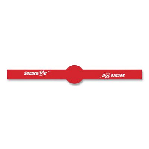 National Checking Company SecureIT Tamper Evident Food Container Seals, 1 x 7, Red, Paper, 250/Roll, 2 Rolls/Pack (P17SI2)