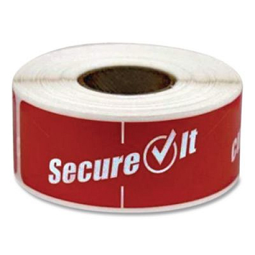 National Checking Company SecureIT Tamper Evident Food Container Seals, 1 x 3, Red, Paper, 250/Roll, 2 Rolls/Pack (P13SI2)