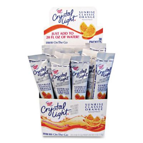 Crystal Light On the Go, Sunrise Orange, 0.16 oz Packets, 30/Box (00504)
