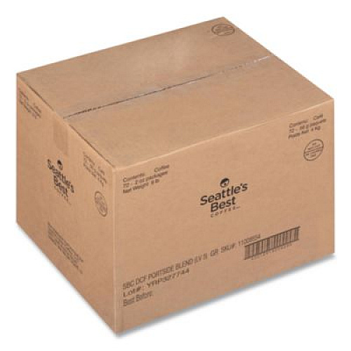 Seattle's Best Premeasured Coffee Packs, Decaf Portside Blend, 2.6 oz Packet, 72/Carton (11008554CT)