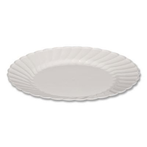 WNA Classicware Plastic Dinnerware, Plates, 9" dia, White, 12/Bag, 15 Bags/Carton (RSCW91512W)