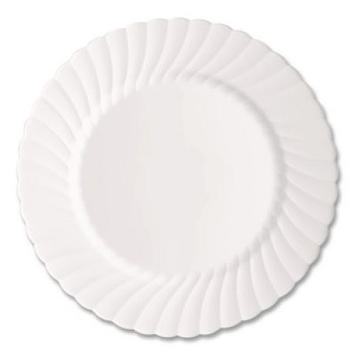 WNA Classicware Plastic Dinnerware Plates, 9" dia, White, 12/Pack (RSCW91512WPK)