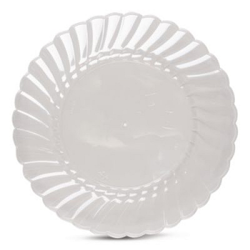 WNA Classicware Plastic Plates, 9" dia, Clear, 12/Pack, 15 Packs/Carton (RSCW91512)