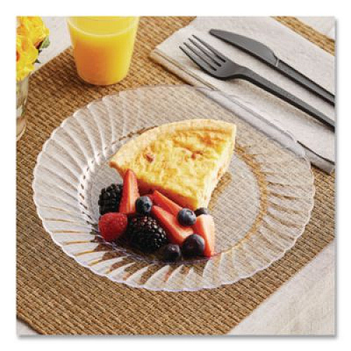 WNA Classicware Plastic Plates, 9" dia, Clear, 12/Pack, 15 Packs/Carton (RSCW91512)