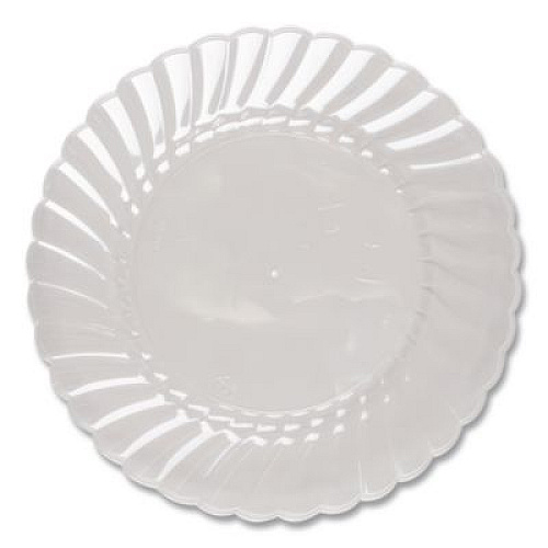 WNA Classicware Plastic Plates, 9" dia, Clear, 12/Pack (RSCW91512PK)