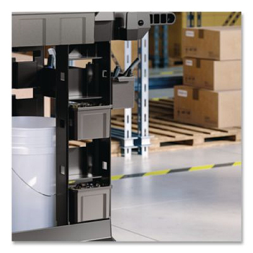 Suncast Commercial Customizable Bin System for Utility Carts, 2 Large Bins, 4 Small Bins, Black (PUCBIN6)