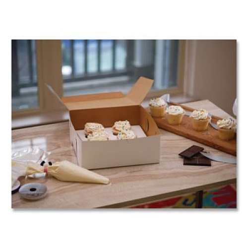 SCT White One-Piece Non-Window Bakery Boxes, 12 x 12 x 6, White, Paper, 50/Carton (0989)