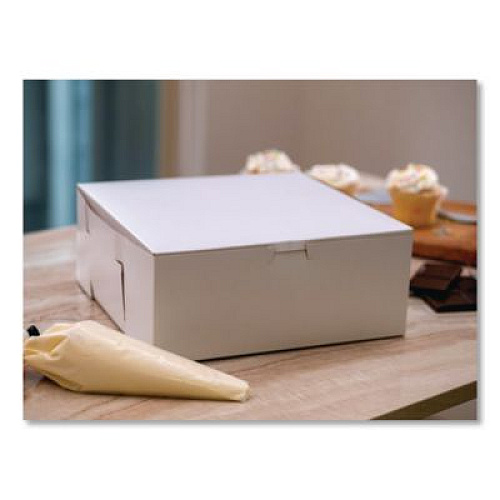 SCT White One-Piece Non-Window Bakery Boxes, 12 x 12 x 6, White, Paper, 50/Carton (0989)