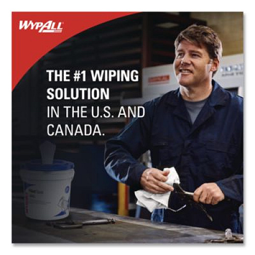 WypAll Power Clean Wipers for Solvents WetTask Customizable Wet Wiping System, 6 x 12, Unscented, 95/Roll, 6 Rolls/1 Bucket/Carton (0600104)