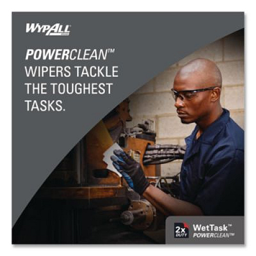WypAll Power Clean Wipers for Solvents WetTask Customizable Wet Wiping System, 6 x 12, Unscented, 95/Roll, 6 Rolls/1 Bucket/Carton (0600104)