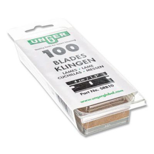 Unger Safety Scraper Replacement Blades, #9, Stainless Steel, 100/Box (SRB30)