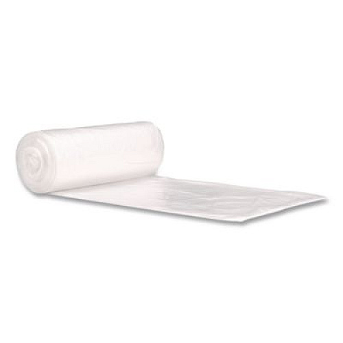 Pitt Plastics High-Density Coreless Mini-Roll Can Liners, 30 gal, 10 mic, 30" x 37", Natural, Perforated Roll, 500/Carton (MR30371MC)