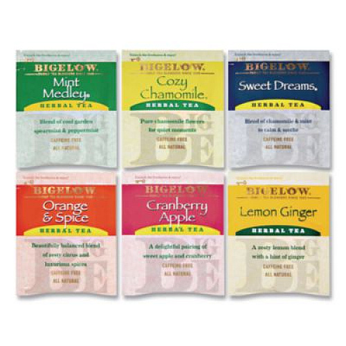 Bigelow Assorted Tea Packs, Six Flavors, 28/Box, 168/Carton (17578)