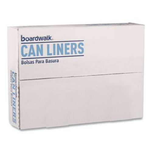 Boardwalk Low-Density Waste Can Liners, 30 gal, 0.95 mil, 30" x 36", Gray, Perforated Roll, 25 Bags/Roll, 4 Rolls/Carton (3036SH)