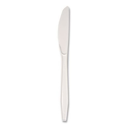 Boardwalk Mediumweight Polystyrene Cutlery, Knife, Plastic, White, 100/Box (KNIFEMWPSBX)