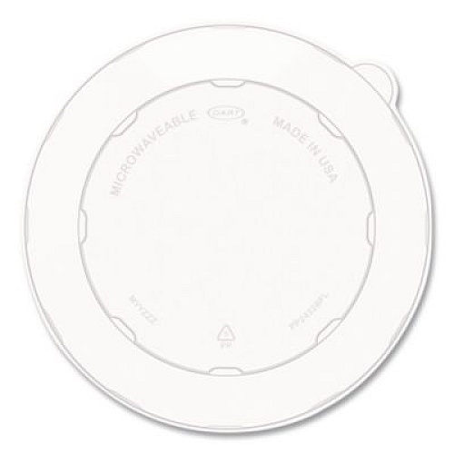 Dart Plastic Lids for Compostable Fiber Containers, For 24 to 32 oz Containers, 8.28" Diameter x 0.51" h, Clear, 300/Carton (PP2432BFL)