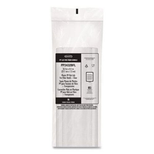 Dart Plastic Lids for Compostable Fiber Containers, For 24 to 32 oz Containers, 8.28" Diameter x 0.51" h, Clear, 300/Carton (PP2432BFL)