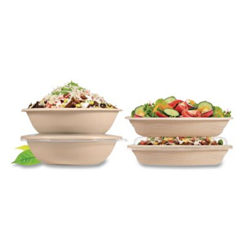 Dart Compostable Fiber Containers, ProPlanet Seal, Bowl, 24 oz, Natural, 300/Carton (24FBRB)
