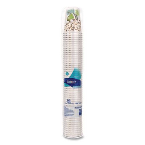 Dixie PerfecTouch Paper Hot Cups, 12 oz, Coffee Haze Design, 50/Sleeve, 20 Sleeves/Carton (5342CD)