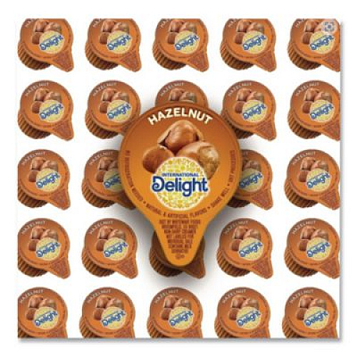 International Delight Flavored Liquid Non-Dairy Coffee Creamer, Hazelnut, 0.44 oz Mini Cups, 48/Box (02283)