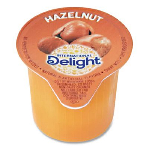 International Delight Flavored Liquid Non-Dairy Coffee Creamer, Hazelnut, 0.44 oz Mini Cups, 48/Box (02283)