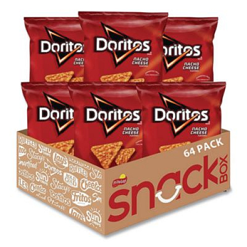Doritos Nacho Cheese Tortilla Chips, 1.75 oz Bag, 64/Carton (44375)