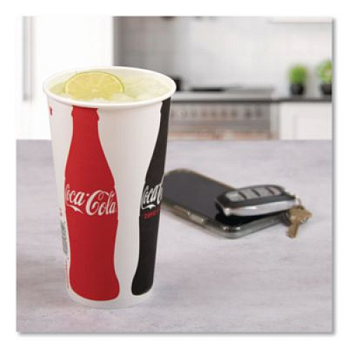 SOLO Double Sided Poly Paper Cold Cups, 28 oz to 32 oz, Coca-Cola Design, 40/Pack, 12 Packs/Carton (RN32CB)
