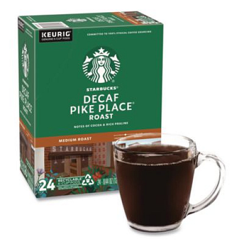 Starbucks Pike Place Decaf Coffee K-Cups, 96/Carton (011111161CT)