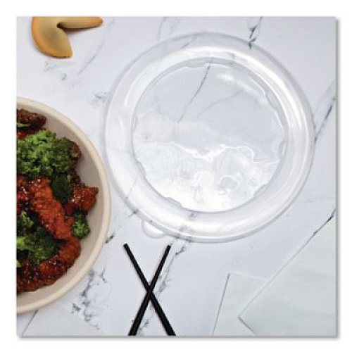 Dart Plastic Lids for Compostable Fiber Containers, For 24 to 32 oz Containers, 8.28" Diameter x 0.51" h, Clear, 300/Carton (PP2432BFL)