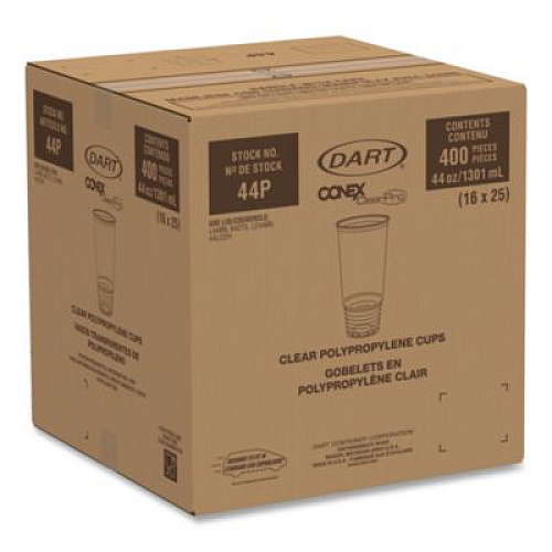 Dart Conex ClearPro Plastic Cold Cups, ProPlanet Seal, 44 oz, Clear, 400/carton (44P)